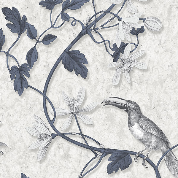 Patton Wallcoverings MH36532 Manor House Toucan Toile Wallpaper